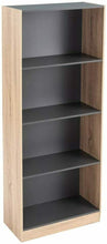 Cargar imagen en el visor de la galería, Mueble Estantería Librería de 3 estantes de Madera MDF Gris y Natural contemporánea, de 60x29x147 cm