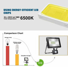 Cargar imagen en el visor de la galería, Proyector LED con detector de movimiento blanco frío, foco LED exterior IP54 50W