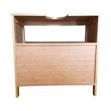 Cargar imagen en el visor de la galería, Mueble de Baño Armario Bajo Lavabo Bambú con 2 Puertas Correderas y 1 Estante Interior - MAHE