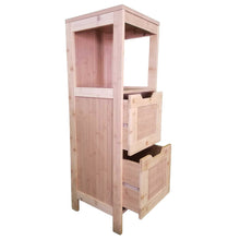 Cargar imagen en el visor de la galería, TENDANCE Mahe Mueble Columna de Baño Armario Cajonera Bambú 2 Cajones DM Plus 1 Estante