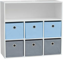 Cargar imagen en el visor de la galería, Mueble de 6 cestas de almacenamiento madera blanca, Multicolor, 70 x 76,2 x 30 cm