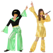 Cargar imagen en el visor de la galería, Disfraz Disco Verde / Dorado Años 70 Niña Infantil para Carnaval Fiesta Teatro
