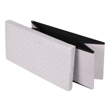 Cargar imagen en el visor de la galería, Baúl Puff Taburete Almacenaje Plegable Caja Asiento Banco de Almacenamiento