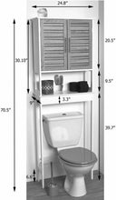 Cargar imagen en el visor de la galería, Mueble Armario de Baño sobre Inodoro Alto para Baño 2 Puertas+1 Balda Interior Madera Roble-Blanco 63x23x179cm, Mueble Sanitario - Stockholm