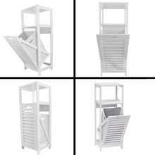 Cargar imagen en el visor de la galería, Mueble de Baño Armario con Cesto Extraíble Para Ropas Sucias, 2 Estantes para Toallas, Mueble con cesto, Mueble de Lavabo