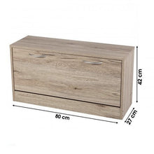 Cargar imagen en el visor de la galería, Mueble Zapatero 2 Estantes Cómoda de Almacenamiento 1 Puerta Manijas Metálicas
