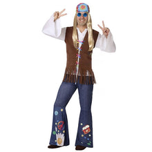 Cargar imagen en el visor de la galería, Disfraz Hippie Hombre Multicolor Adulto Para Carnaval Fiesta Teatro