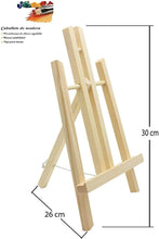Cargar imagen en el visor de la galería, Caballete pintura madera sobre mesa, apto para lienzos, ligero para transportar