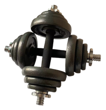 Cargar imagen en el visor de la galería, Set de Mancuernas de metal 15/ 20/ 30kg con Barra y Discos Ajustable Casa Gimnas