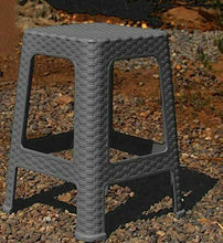 Cargar imagen en el visor de la galería, Taburete Silla de plástico Estilo Rattan vario colores, Banco Asiento Cuadrado, Muebles de exterior Sillas de jardín