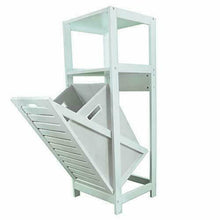 Cargar imagen en el visor de la galería, Mueble de Baño Armario con Cesto Extraíble Para Ropas Sucias, 2 Estantes para Toallas, Mueble con cesto, Mueble de Lavabo
