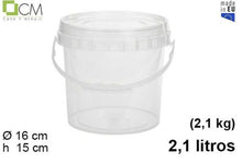 Cargar imagen en el visor de la galería, Cubo + tapa envase multiuso de plástico para almacenaje alimentos, accesorios...