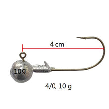 Cargar imagen en el visor de la galería, 60 Unds Anzuelos plomados varias medidas Para Montar Señuelos de Vinilo Spinning