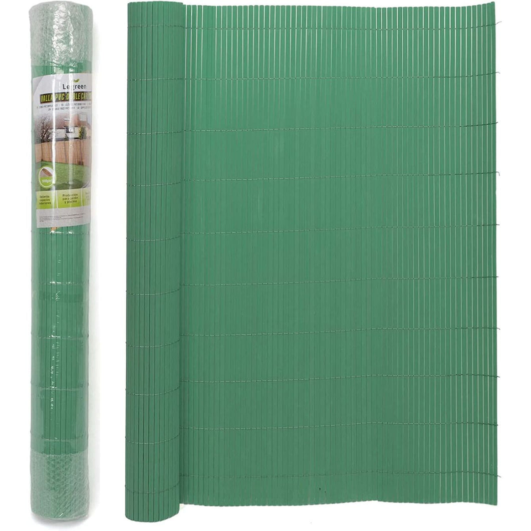 Valla De Ocultación Cañizo PVC Media Caña Verde 1000 G/m2 para Jardín, Balcón o Terraza