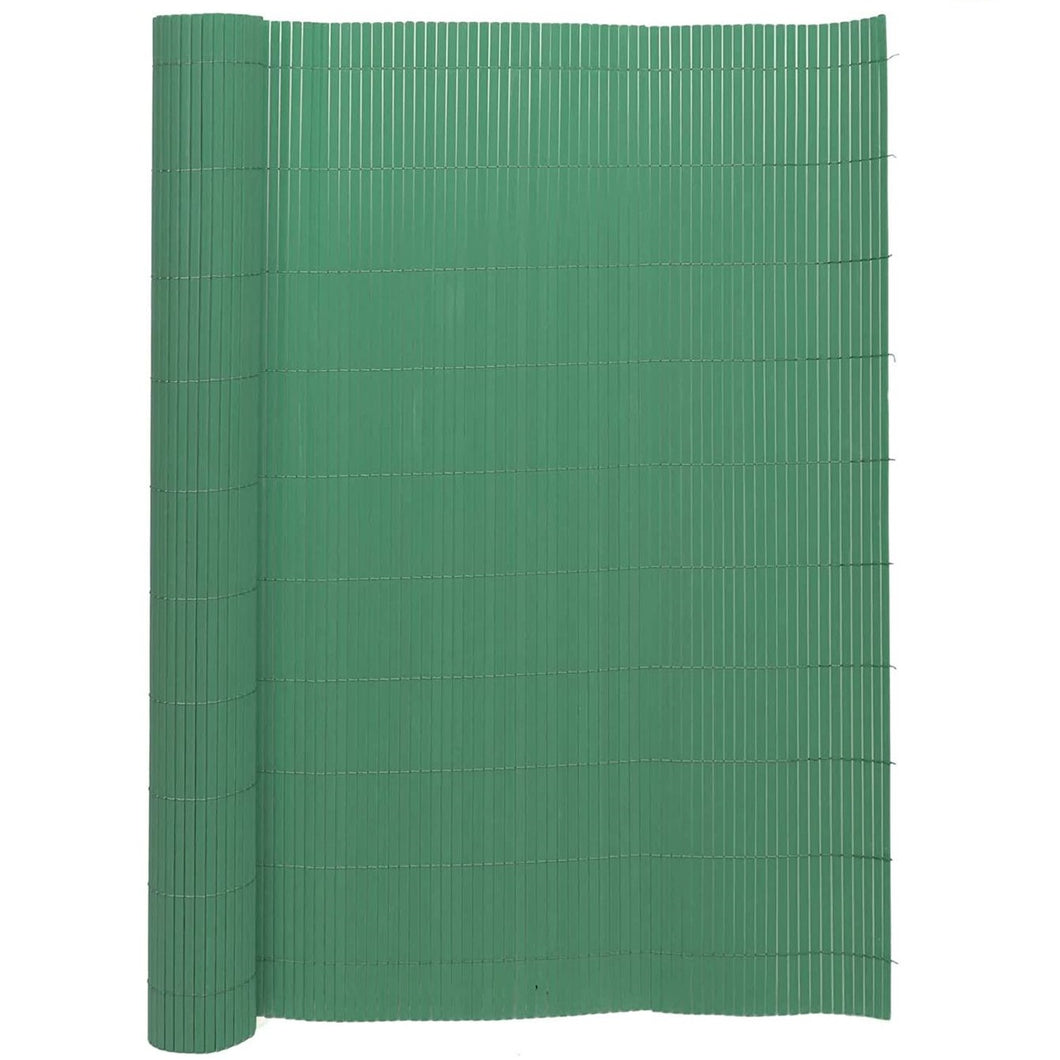 Valla De Ocultación Cañizo PVC 1.5x3 m Doble Cara Verde 1000 G/m2 para Jardín, Balcón o Terraza