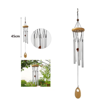 Cargar imagen en el visor de la galería, Carillón de Viento de Madera y Aluminio 45-56-60 cm – Sonido Relajante | Decoración Zen Interior y Exterior
