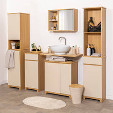 Cargar imagen en el visor de la galería, Mueble de Baño Columna Alta RIVOLI con Puerta y Cajón – Armario Estrecho de MDF con 2 Estantes, 174,5 x 38 x 26 cm, Almacenaje Vertical para Baño
