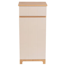 Cargar imagen en el visor de la galería, Mueble de Baño Rivoli 1 Puerta + 1 Cajón | Armario Bajo con Estante Interior | Acabado Lacado Liso + Roble | 83x38x30 cm
