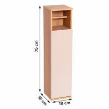 Cargar imagen en el visor de la galería, Mueble de Baño Rivoli Estrecho 75x18x18 cm – Reserva y Portarrollos de Papel Higiénico con 1 Puerta y Estante Interior – Armario Auxiliar Compacto

