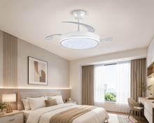 Cargar imagen en el visor de la galería, Ventilador de Techo LED con Luz, Control Remoto, 6 Velocidades, Motor Silencioso, Función Reversible y Temporizador
