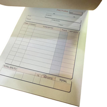 Cargar imagen en el visor de la galería, Talonario de factura y albaran numerado copias 11x15 cm Pack 10 unds.
