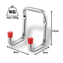 Cargar imagen en el visor de la galería, Gancho multifuncional Doble tubo, juego de 4 Ganchos de Pared para Bicicleta
