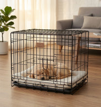 Cargar imagen en el visor de la galería, Transportín de Perro de 2 Puertas, Jaula para Perro Gato Animales Mascota Plegble con Asa  Metal Alambre Con Bandeja Plástico Extraible
