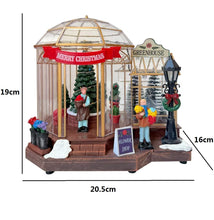 Cargar imagen en el visor de la galería, Escena Floriteria Con Luz Led y Música Navideña para Decorción de Navidad
