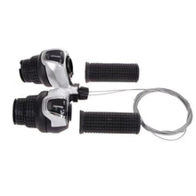 Cargar imagen en el visor de la galería, Palancas de Cambio para Bicicleta 3x6 Velocidades con Cable – Mandos de Cambio MTB para Manillar 22,2 mm – Juego Izquierda 3V / Derecha 6V

