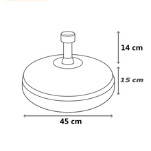 Cargar imagen en el visor de la galería, Base sombrilla terraza exterior circular negra, resistente al agua y a los rayos del sol, base parasol con depósito de agua o arena, duradera y estable
