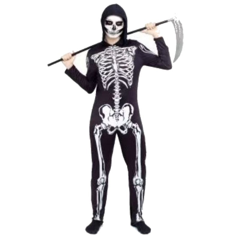 Disfraz Esqueleto Hombre Adulto reactivo a la luz utravioleta para Halloween Carnaval Teatro Discoteca