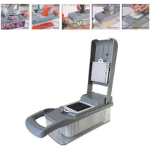 Cargar imagen en el visor de la galería, Cortador Rallador Multifunción Deposito con 5 Múltiples Intercambiables para rallar o Rebenar + 2 Cuchillas Corte a Dados, Mandoa de Cocina
