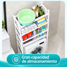 Cargar imagen en el visor de la galería, Estantería de Baño Blanca de 5 Niveles para Lavadora, Organizador de Almacenamiento con Gran Capacidad
