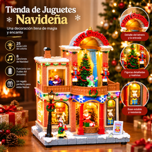 Cargar imagen en el visor de la galería, Villa Navideña LED con Música y Movimiento Decorativa, casa de Navidad iluminada – 25 Luces Multicolor, 8 Melodías de Navidad, 20,5 × 15 × 28,5 cm
