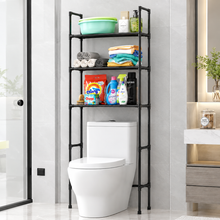 Cargar imagen en el visor de la galería, Estantería Baño 5 Niveles sobre Inodoro 155x39x25 cm – Organizador de Almacenamiento Vertical de Acero Blanco o Negro
