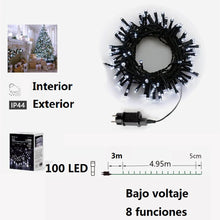 Cargar imagen en el visor de la galería, Guirnalda de Luces LED para Navidad de cable Verde - 8 funciones; Ideal para decorar árboles tanto en interiores como exteriores
