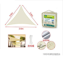 Cargar imagen en el visor de la galería, Toldo de Vela Triangular Capa Impermeable, + bolsa, Protección Rayos UV, Toldo Resistente e Impermeable para Exteriores, Jardín, Patio, Camping, Playa....
