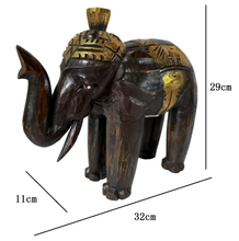 Cargar imagen en el visor de la galería, Figura Elefante de Madera Marrón hecho a mano decoración del hogar
