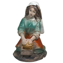 Cargar imagen en el visor de la galería, Set de 6 Figuras Pastores de Belén 10 cm – Escena Navideña en Resina
