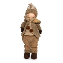 Cargar imagen en el visor de la galería, Figura Navideña Niño o Niña de Tela 46 cm – Muñeco Decorativo de Navidad, Adorno Navideño Infantil para Hogar, Estantería y Mesa
