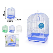 Cargar imagen en el visor de la galería, Jaula para Pájaros Pequeños 35 x 28 x 49 cm con Comederos, Perchas y Columpio | Cúpula Curva para Periquitos, Agapornis y Canarios - Color Aleatorio

