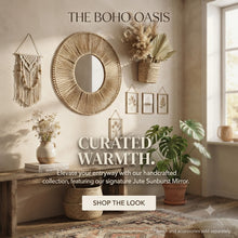 Cargar imagen en el visor de la galería, Esoejo Redondo Caren Rafia Natural 50CM Decoracion Para Entrada Casa Dormitorio
