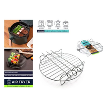 Cargar imagen en el visor de la galería, Rejilla Redonda con 3 Pinchos para Freidora de Aire Quttin - 19.5x19.5x5 cm
