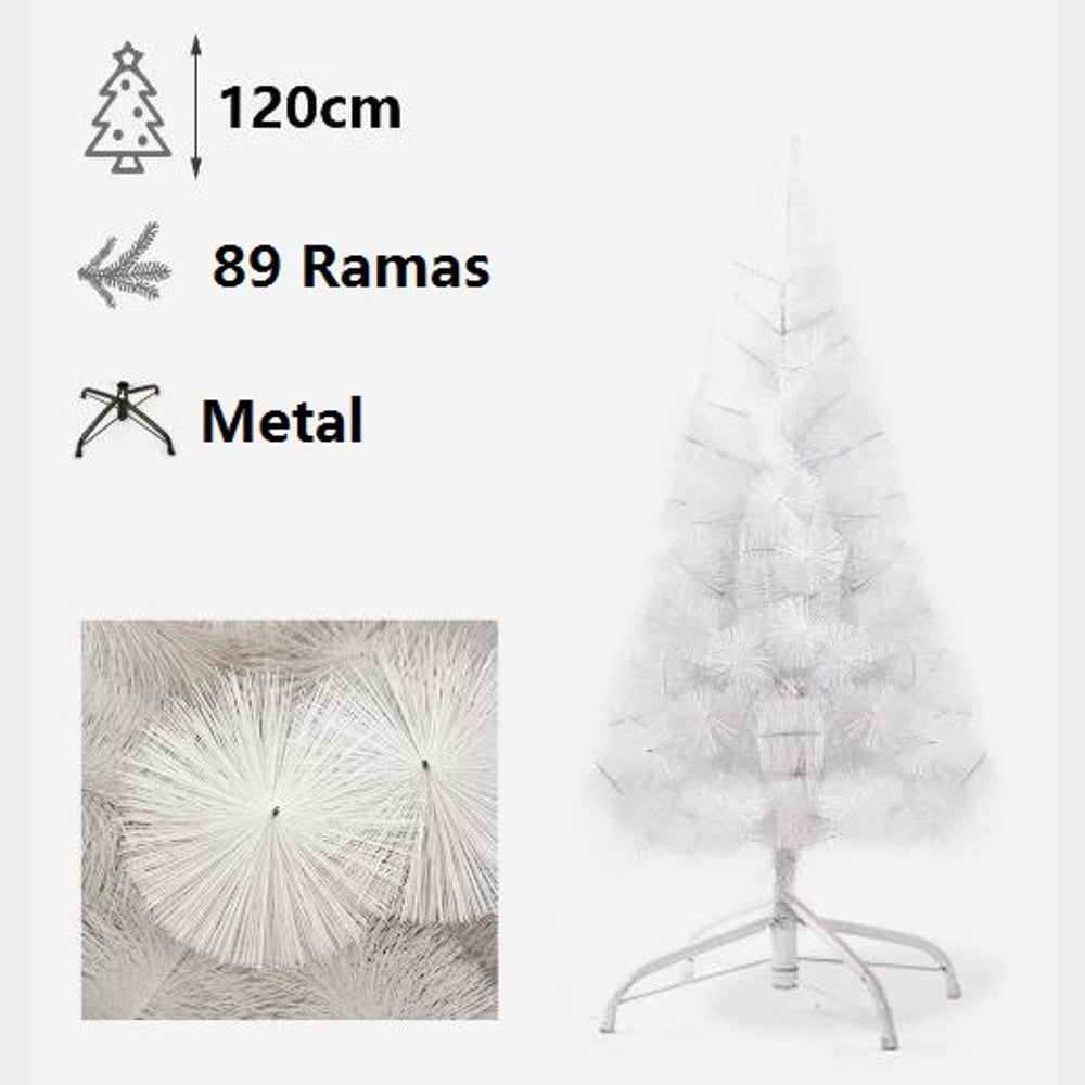 Árbol de pino de Navidad Artificial con puntas rama soporte metal PVC 120-180 cm