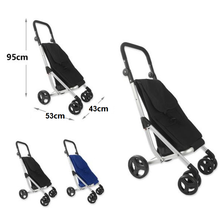Cargar imagen en el visor de la galería, Carro de Compra de 4 Ruedas con marco de aluminio Ligero plegable portátil 43 × 53 × 95 cm
