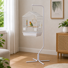 Cargar imagen en el visor de la galería, Soporte Metálico para Jaula de Pájaros 167 cm | Colgador de Pie Resistente para Jaulas, Plantas y Decoración Interior
