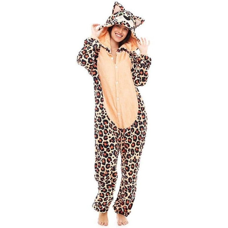 Disfraz Pijama Mono Leopardo Mujer Adulto Para Carnaval Fiestas