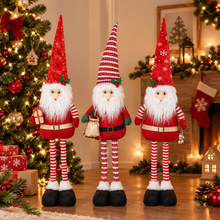 Cargar imagen en el visor de la galería, Figura Papá Noel Decorativa 70-90 cm – Santa Claus de Tela con Patas Largas, Decoración Navideña para Hogar, modelo al azar
