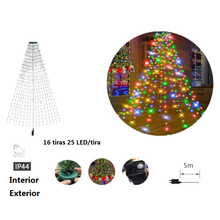 Cargar imagen en el visor de la galería, Guirnalda Campana de Luces LED para Árbol 400 LED 2 m por Tira con 8 Modos de Luz IP44 Interior y Exterior
