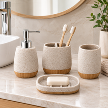 Cargar imagen en el visor de la galería, Accesorios de baño de poliresina, vaso loción, dispensador de jabón, plato de jabón jabonera, cepillo de inodoro escobilla de aseo - Maxia Market
